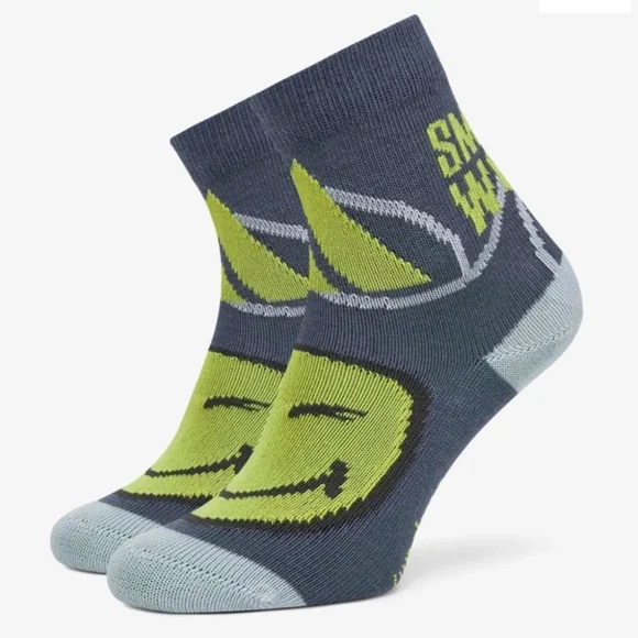 NWT Men's Adidas Smiley World Crew Socks - Yellow and Gray - Picture 10 of 16